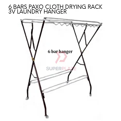 6 Bars 3V Paxo Cloth Drying Rack Outdoor Laundry Hanger Blanket Towel Dryer