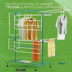 Blue Color 3V Tycoon Super Folding Drying Clothes Rack