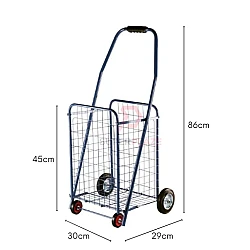 Silver Color With Shopping Bag Multifunctional Epoxy Metal Market Shopping Cart Trolley