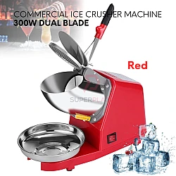 Red Color 300W Electric Automatic Double Blade Ice Crusher Shaving Machine