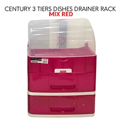 Mix Red Color 3 Tiers Century Dishes Drainer Cabinet Kitchen Storage Rack