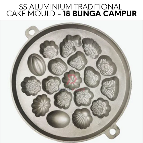 18 Bunga Campur SS Aluminium Bahulu Mould Baker Traditional Cake Mold