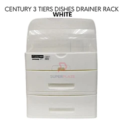 White Color 3 Tiers Century Dishes Drainer Cabinet Kitchen Storage Rack