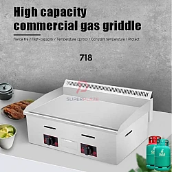 718 Commercial Gas Griddle Stove BBQ Grill Fry Western Burger Snack