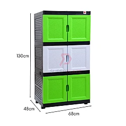 Green Color 3 Tiers DIY Storage Cabinet Plastic Chest Drawer