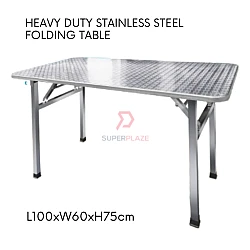 100x60x75cm Stainless Steel Folding Portable Banquet Table Function Working Bazaar Study Dining Table