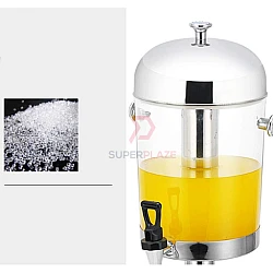 Silver Mix Gold Color 8 Liters Single Stainless Steel Polycarbonate Ice Chamber Juice Beverage Dispenser