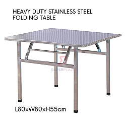80x80x55cm Stainless Steel Folding Portable Banquet Table Function Working Bazaar Study Dining Table