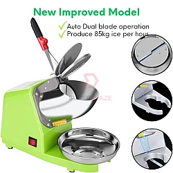 Red Color 300W Electric Automatic Double Blade Ice Crusher Shaving Machine