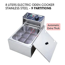 8 Liters Automatic 9 Partitions Multifunction Stainless Steel Electric Oden Kanto Steamboat Cooker