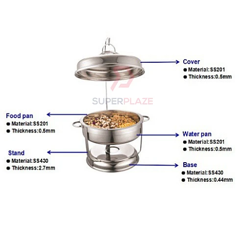 42cm Zirafah Golden Dome Bell Chafing Dishes Buffet Chafer Hanging Dome Serving Set