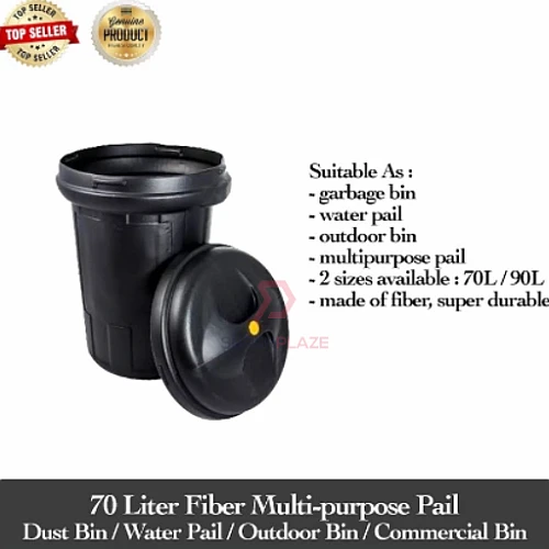 70 Liters Mapo HDPE Fiber Unbreakable Bin Heavy Duty Dustbin