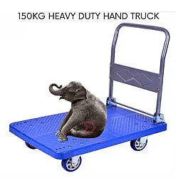 Blue Color 150kg Heavy Duty Fibre Plastic Platform Hand Truck Multifunctional Trolley Cart Carrier