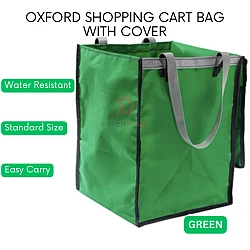 Green With Cover Oxford Shopping Cart Bag Market Cart Multipurpose Carrying Canvas Bag