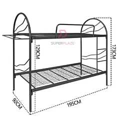 Black Mix Silver With Towel Rack DD9011N New Sentosa Heavy Duty Double Decker Bed Frame
