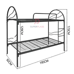 Black Mix Silver Without Towel Rack DD9011N New Sentosa Heavy Duty Double Decker Bed Frame