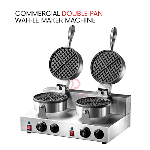 Double Head Pan Non Stick Commercial Electric Waffle Baker Maker Machine