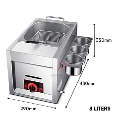 8 Liters Stove Plus Regulator LPG Commercial Gas Deep Fryer Western Fast Food Fryer Tempura Stove Cooker