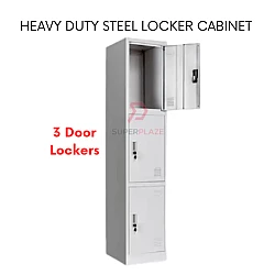 3 Doors Multi Compartment Steel Locker Hostel Individual Storage Cupboard Office Cabinet