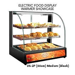 Black DS-2P 66cm Medium Commercial Electric Food Display Warmer Show Case Heating Machine