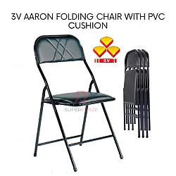 3V Aaron Folding Chair With PVC Cushion Foldable Back Rest Chair Function Conference Chair