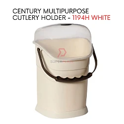 White 1194H Century Multipurpose Cutlery Holder Covered Utensil Box Fork Spoon Case