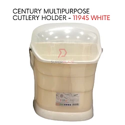 White 1194S Century Multipurpose Cutlery Holder Covered Utensil Box Fork Spoon Case