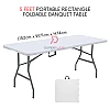 5 Feet Rectangle Foldable Banquet Table Portable Oblong Briefcase Study Table