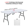 6 Feet Rectangle Foldable Banquet Table Portable Oblong Briefcase Study Table