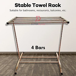 4 Bars Stainless Steel Towel Rack Towel Hanger Drying Clothes Multi Purpose Rack