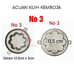 No3 Aluminium Traditional Bahulu Mould Cake Kemboja Mould Classic Acuan Aluminium Kemboja