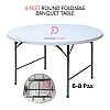 4 Feet Round Foldable Banquet Table Portable Round Multifunctional Dining Table