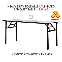 3V 2.5x5 Feet Heavy Duty Laminated Wood Top Banquet Table Folding Function Table