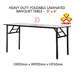 3V 3x6 Feet Heavy Duty Laminated Wood Top Banquet Table Folding Function Table