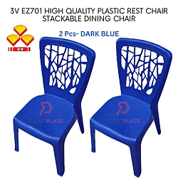Dark Blue Color 2 Pcs 3V EZ High Quality Stackable Dining Plastic Chair Rest Chair Heavy Duty