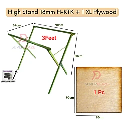 H-KTK plus 1Pc XL Plywood 3Ft High Stand Only 18mm 0.75 Inch Night Market Foldable Table Rack Market Folding Table Stand