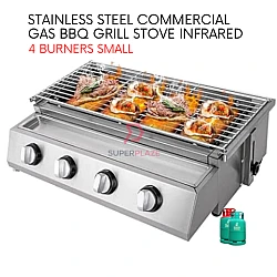 Small 4 Burners Stainless Steel Commercial Gas BBQ Grill Stove Infrared Burner Cooker