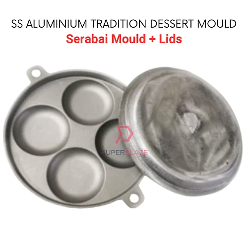 Serabai Mould plus Lids SS Aluminium Tradition Dessert Mould Acuan Kuih Serabai