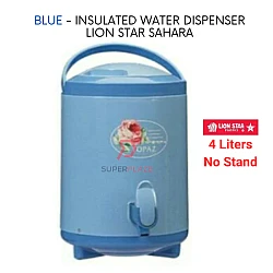Blue 4 Liters No Stand Lion Star Sahara Drink Jar Beverage Dispenser Hot Cold Water Storage Insulated Container