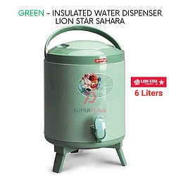 Green 6 Liters Lion Star Sahara Drink Jar Beverage Dispenser Hot Cold Water Storage Insulated Container