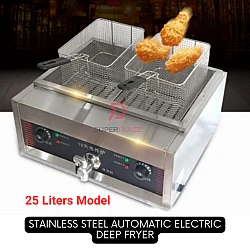 25 Liters XL Electric Commercial Deep Fryer Automatic Desktop Fryer Fast Food Western Cooker Machine