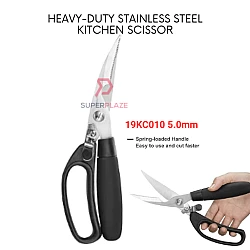 19KC010 5.0mm Zelex Heavy Duty Kitchen Scissors Bone Can Opener Walnut Multifuctional Steel Scissor