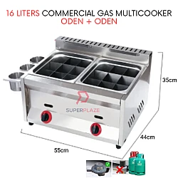 Oden 2 x 8L Double Gas Multi Functional Cooker Gas Ventilation Deep Noodle Cooker
