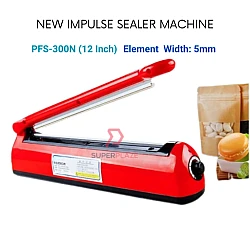PFS-300N 12 Inch Element Width 5mm New Plastic Impulse Sealer Machine Laminated Poly Bag Packaging Sealing