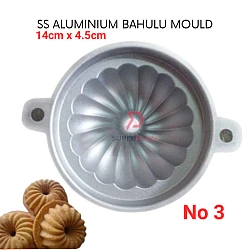 No3 SS Aluminium Bahulu Mould Jelly Mould Acuan Kuih Cara Acuan Kuih Bahulu Pusing Putar Pusar Siput Serbaguna
