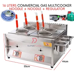 Noodle 2 x 8L With Regulator Set Double Gas Multi Functional Cooker Gas Ventilation Deep Noodle Cooker