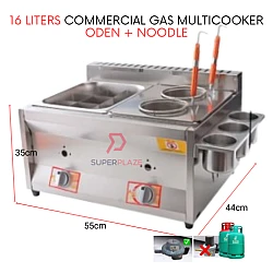Oden Noodle 2 x 8L Double Gas Multi Functional Cooker Gas Ventilation Deep Noodle Cooker