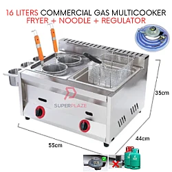 Fryer Noodle 2 x 8L With Regulator Double Gas Multi Functional Cooker Gas Ventilation Deep Noodle Cooker