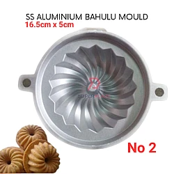 No2 SS Aluminium Bahulu Mould Jelly Mould Acuan Kuih Cara Acuan Kuih Bahulu Pusing Putar Pusar Siput Serbaguna