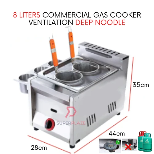 8 Liters Single Stove Gas Multifunctional Cooker Gas Ventilation Deep Noodle Cooker